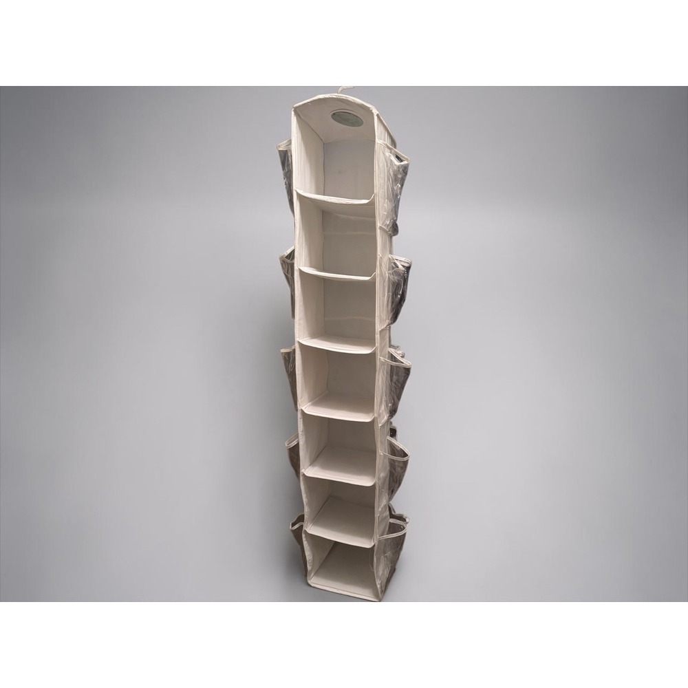 Hanging Closet Shoe Organizer 7 Cubby Shelves 30 Clear Pockets 5 Ft Storage